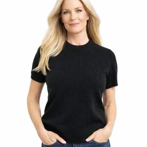Lauren Ralph Lauren Cashmere Blend Sweater Black Short Sleeve M